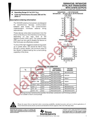 SN74AHC245PWE4 datasheet  